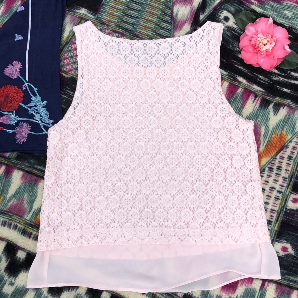 πΊ Banana Republic Pink Lace/Lined Tank Top Sz. S! - Picture 3 of 8